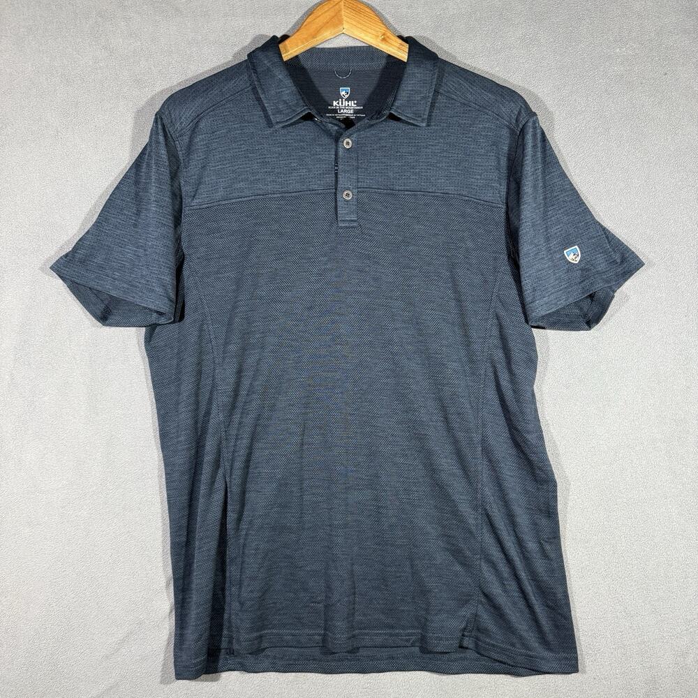Kuhl Men's Engineered Polo Shirt L Navy Blue Short Sleeve Style 7424